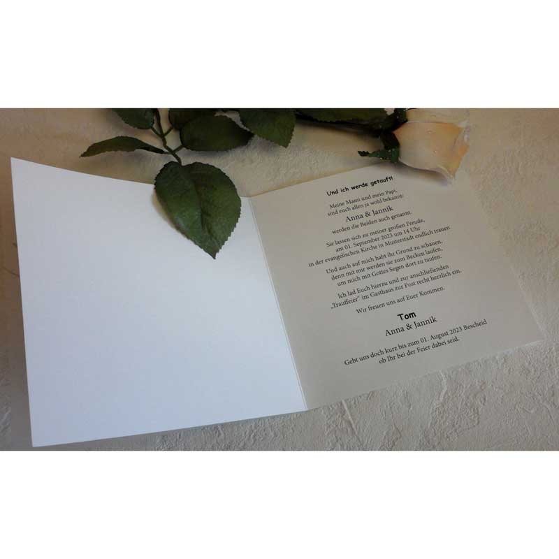 Einladungskarte zur Hochzeit – Mama und Papa heiraten