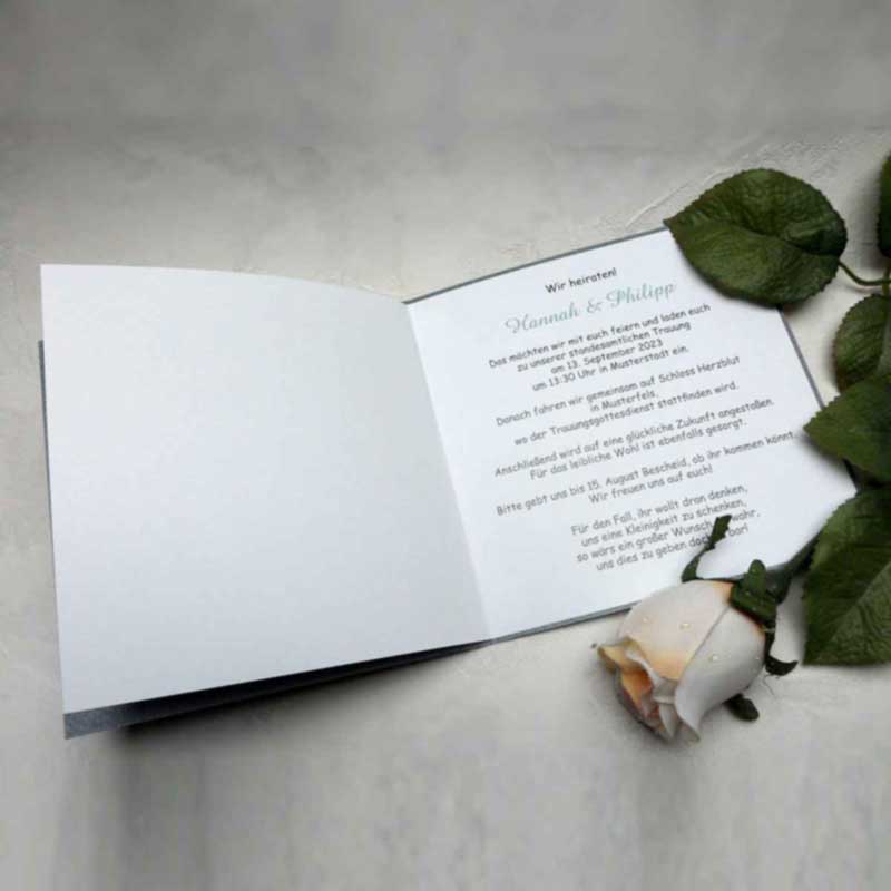 Hochzeitskarte - LOVE, Kartenpreis inklusive Wunschtext