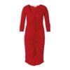 Designer-Kleid von Anna Scholz mit Raffungen rot, bis Gr. 50
