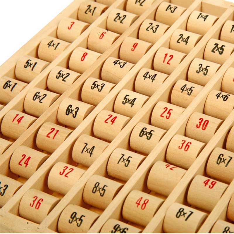 Multiplizier-Tabelle aus Holz, lerne das kleinen 1x1