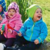Baby - und Kinder Fleece-Jacke farbig abgesetzt