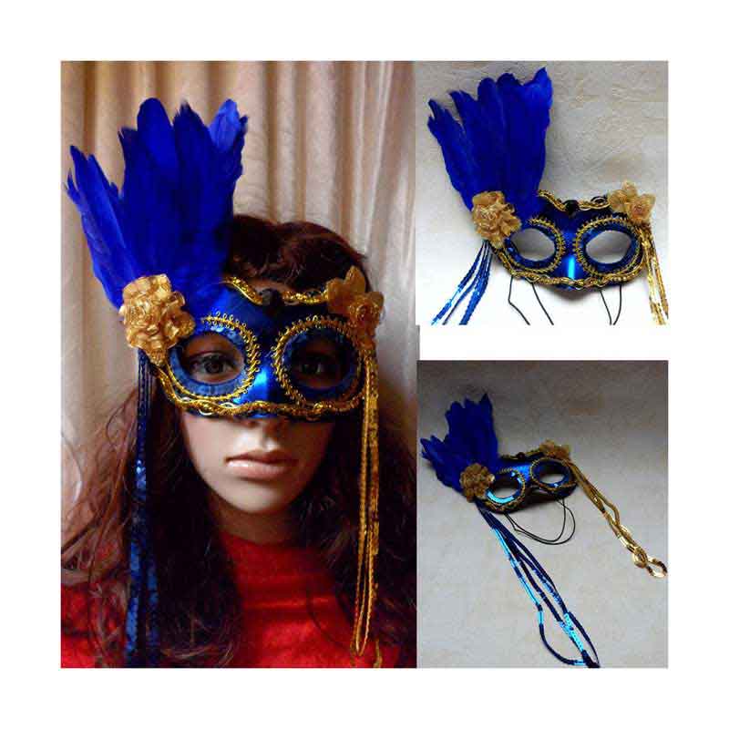 Augenmaske im venezianischen Stil mit Federn